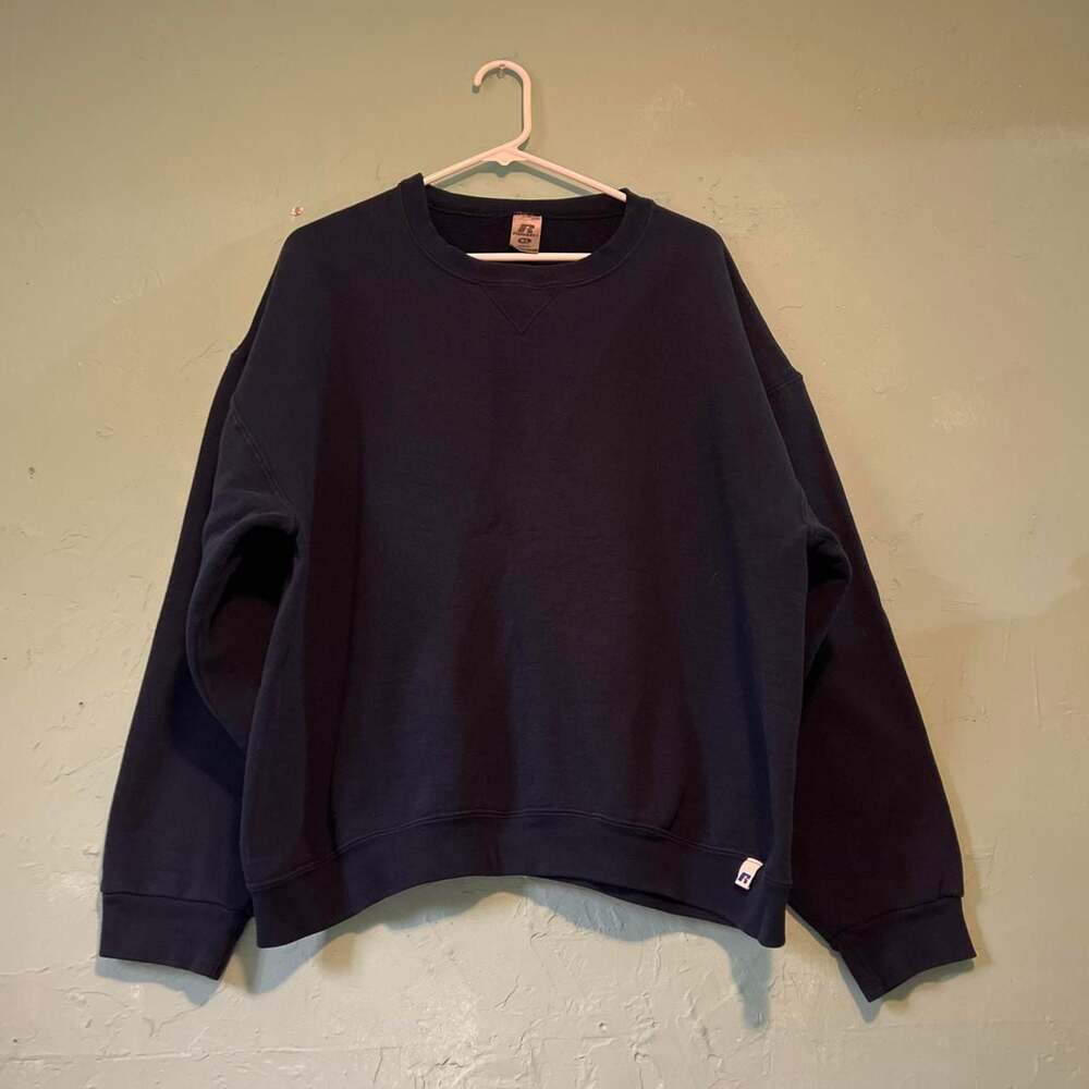 Russell Athletic Dri-Power Crewneck Sweatshirt Navy Blue